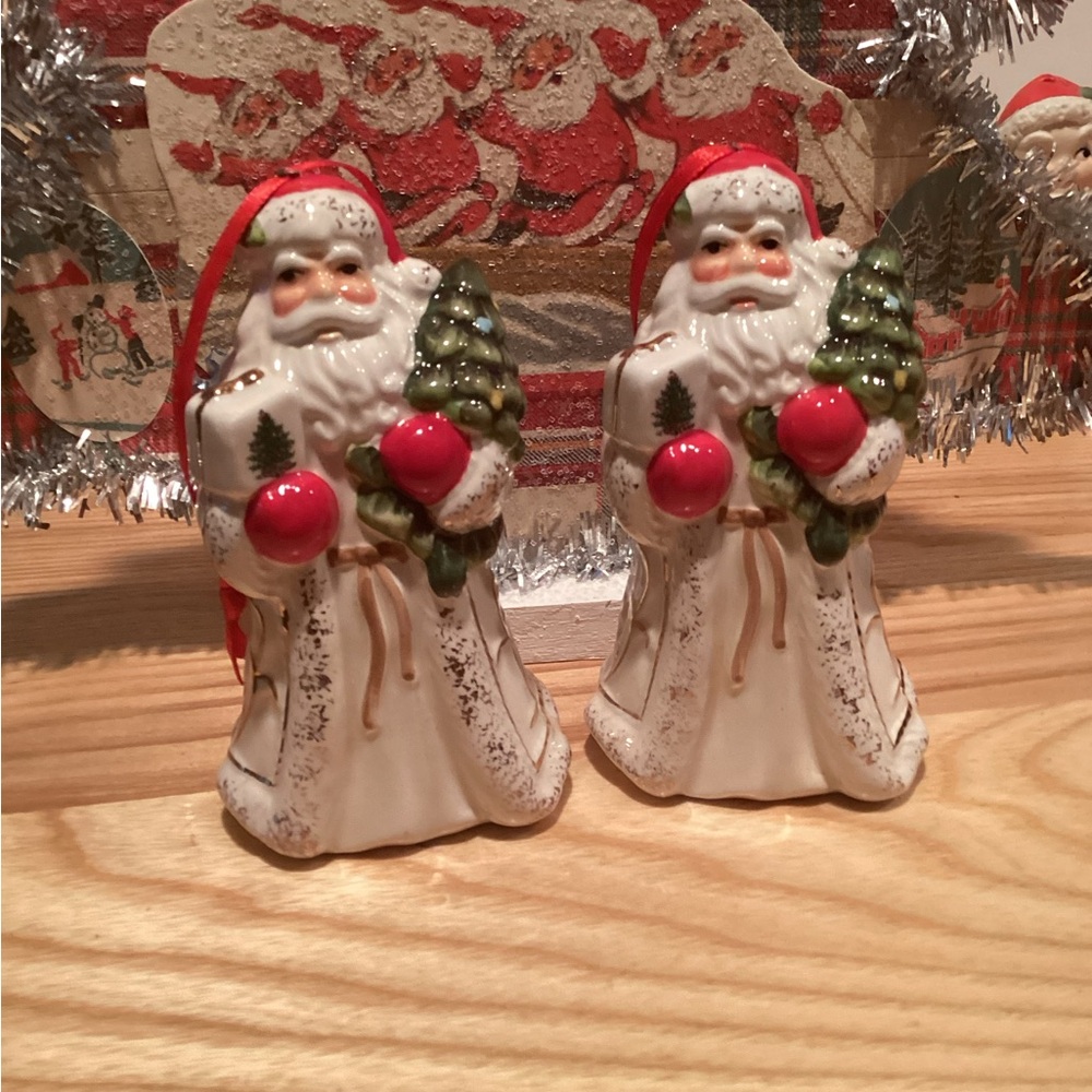 Pair of “Spade” Santa Christmas Tree Ornaments
